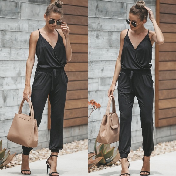 Pants - Charcoal Soft Knit Jumpsuit